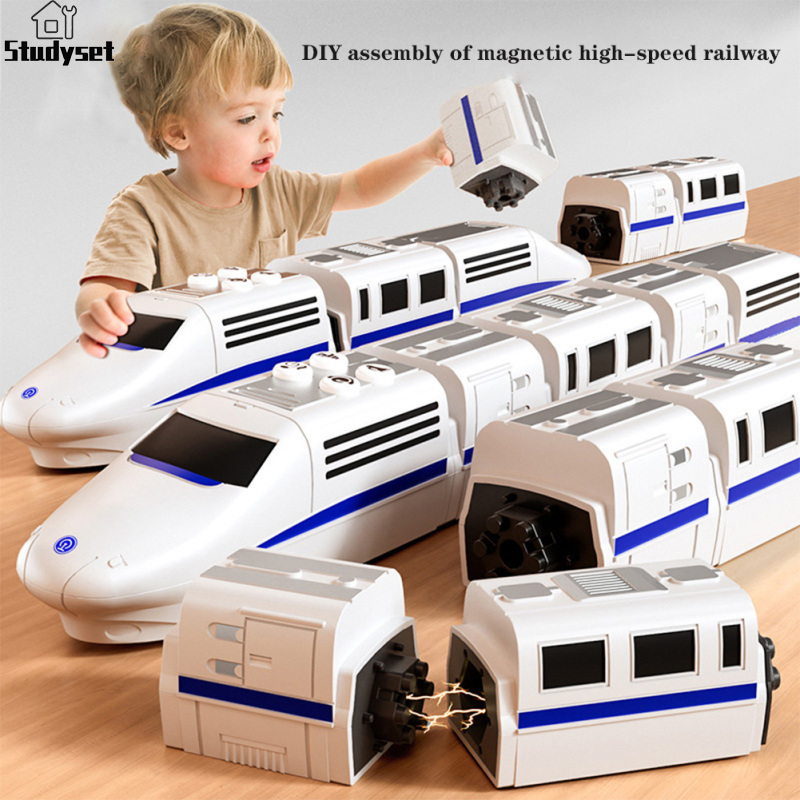 Studyset High-speed Railway Train Toy For Kids Magnetic Building Blocks Early Educational Toys Birthday Gifts For Boys And Girls ราคา 455 บาท*ส่งฟรี