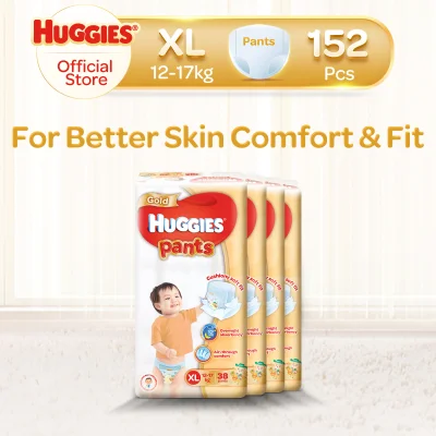 [Made in Singapore] Huggies Gold Pants XL (12-17kg) 38 x 4 packs 152 Pcs- CASE