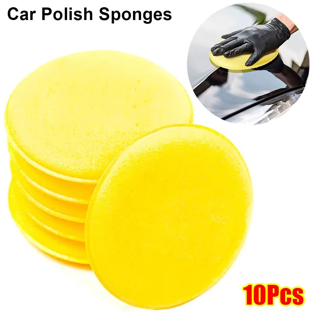 ZWMLW 10Pcs Mật độ cao Miếng bọt biển đánh bóng Tròn 10cm Phụ kiện vệ sinh ô tô Bền bỉ Miếng đệm bọt Khoá và đánh bóng