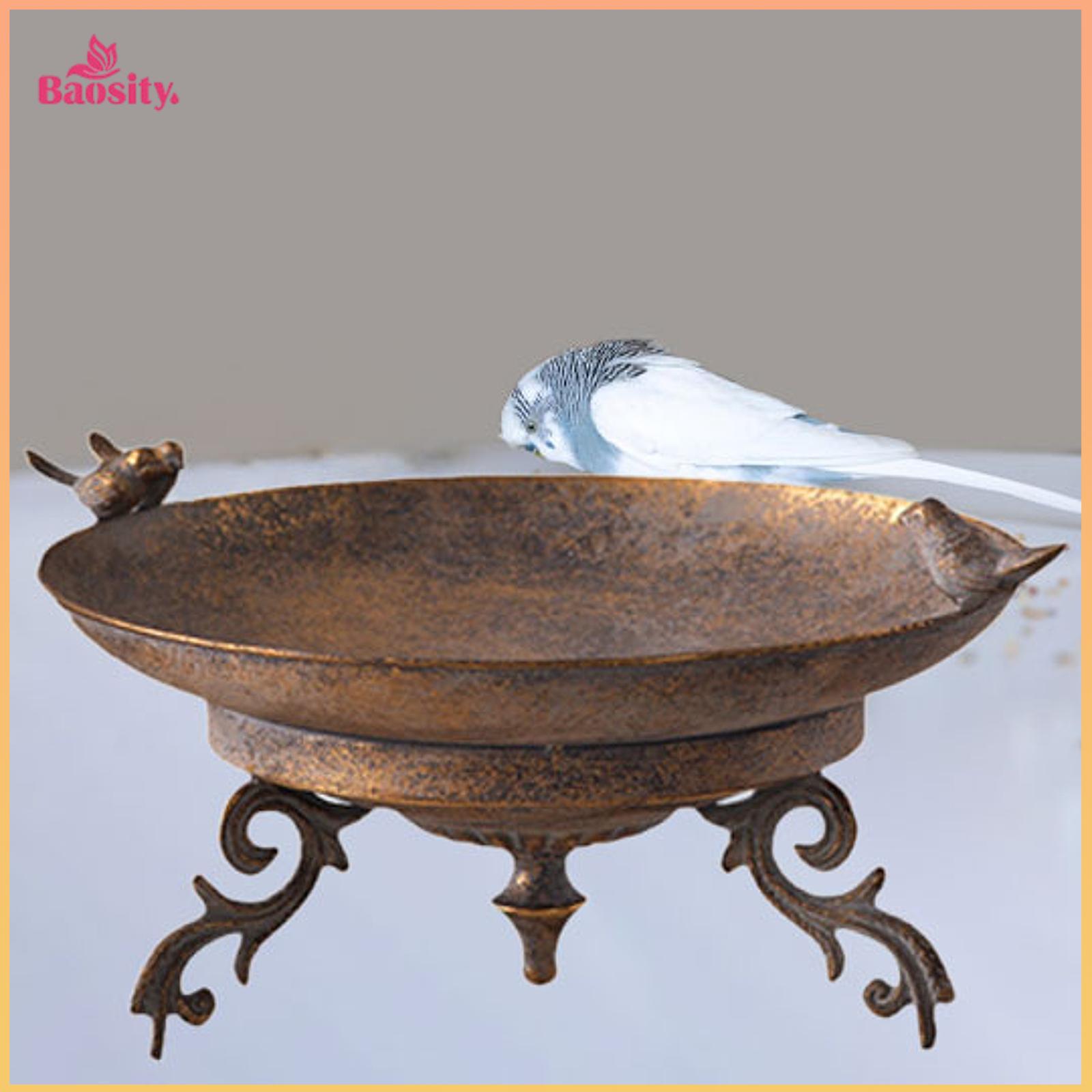Garden Bird Bath Bowl Iron Tray Outside Housewarming Landscape Bird Feeder for Wildbird Drinking Backyard Railing Deck Patio ราคา 1,707 บาท*ส่งฟรี