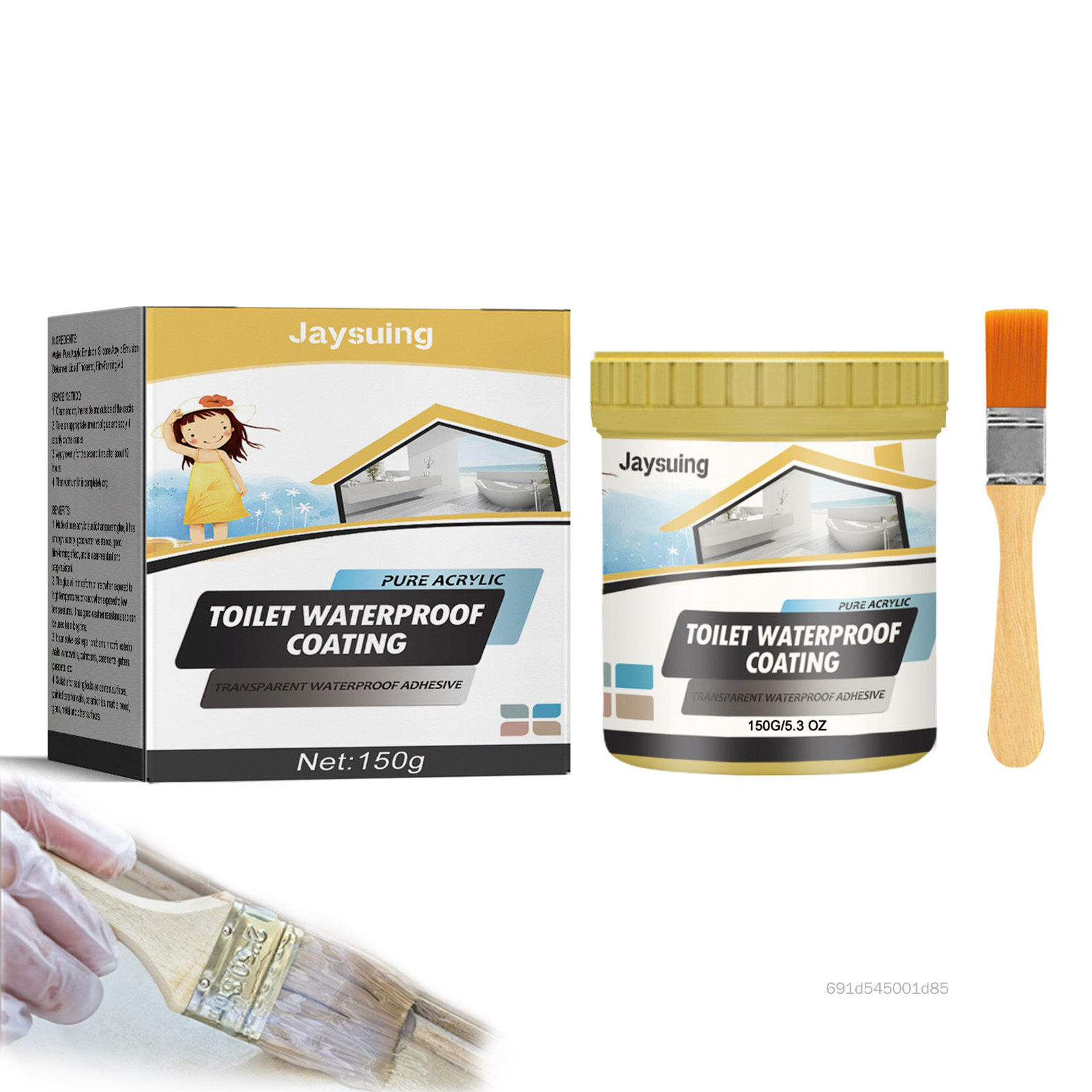 Keo chống thấm trong suốt Bảo vệ rò rỉ màng ổn định Keo dán chống thấm nước Không thấm nước Công cụ sửa chữa rò rỉ không có dấu vết với bàn chải cho nhà vệ sinh / mái nhà FD-VN