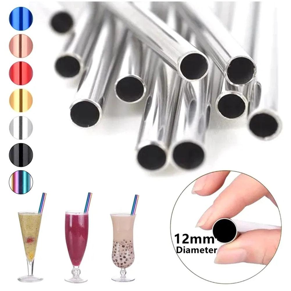 5 In 1 Stainless Steel Straw Set Reusable Washable Drinking Straw Water Y3X8