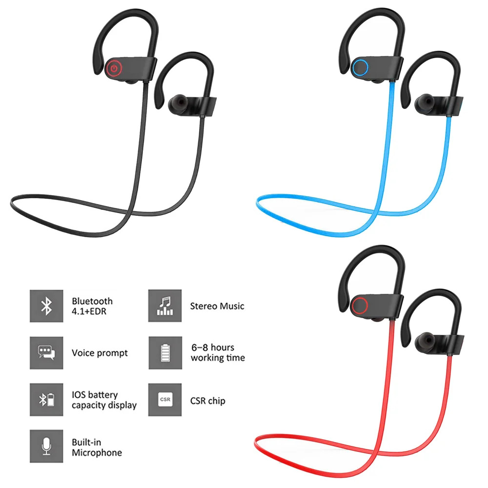 Wireless Bluetooth Sports Earphones With Ear-hook Design Stereo_voghion.com
