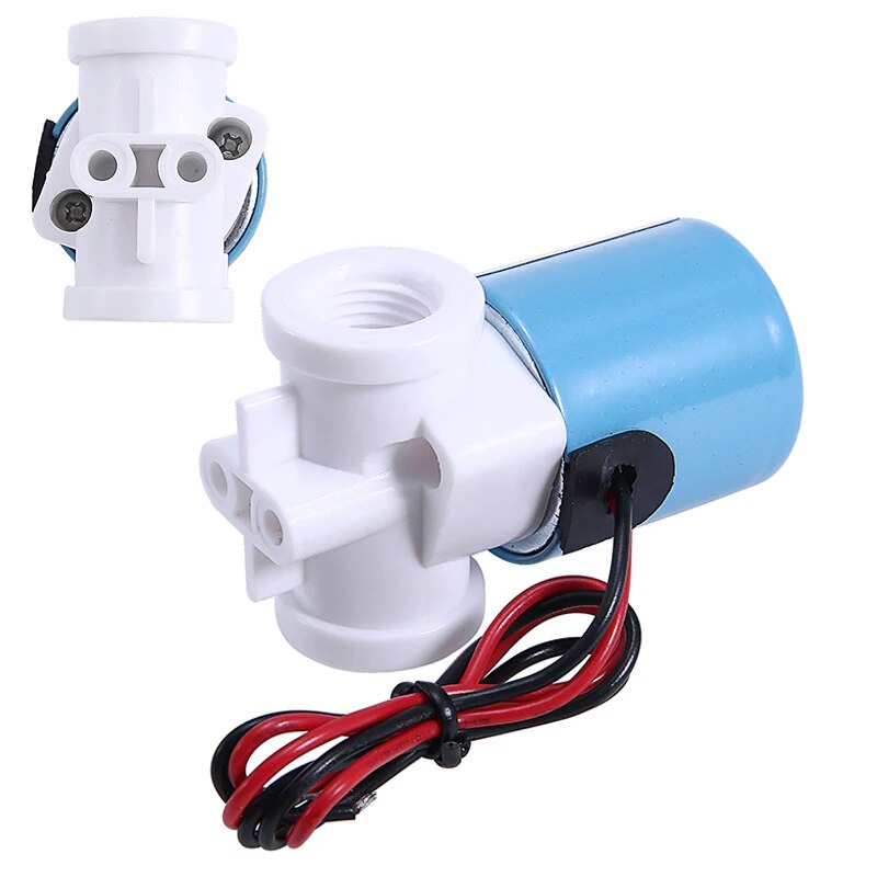 0-120psi 0-0.8mpa mayitr Van điện từ 12V 40*30*60mm lớn-giảm giá ổn định nhựa G1/4 "hqv1 nước solenoid Van thường đóng 2 cách DC