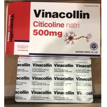 Vinacolin ( citicolin 500mg ) Hộp 1 vỉ 10 viên