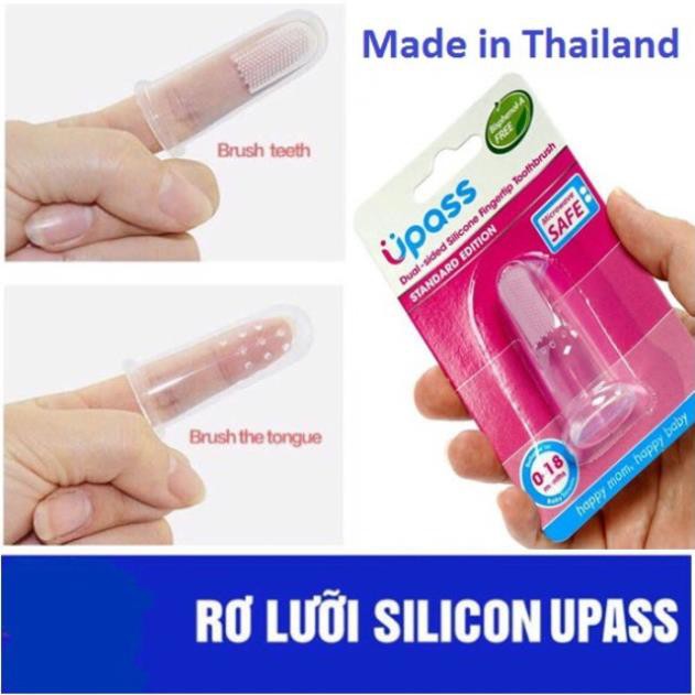 Rơ lưỡi xỏ ngón bàn chải đánh răng cho bé silicone siêu mềm Upass Thái Lan