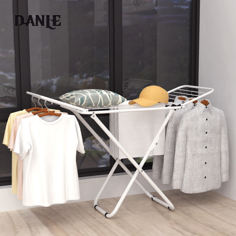 X-shaped floor drying rack balcony folding drying rack indoor and outdoor installation without installation of drying quilt storage hanger ราคา 499 บาท*ส่งฟรี
