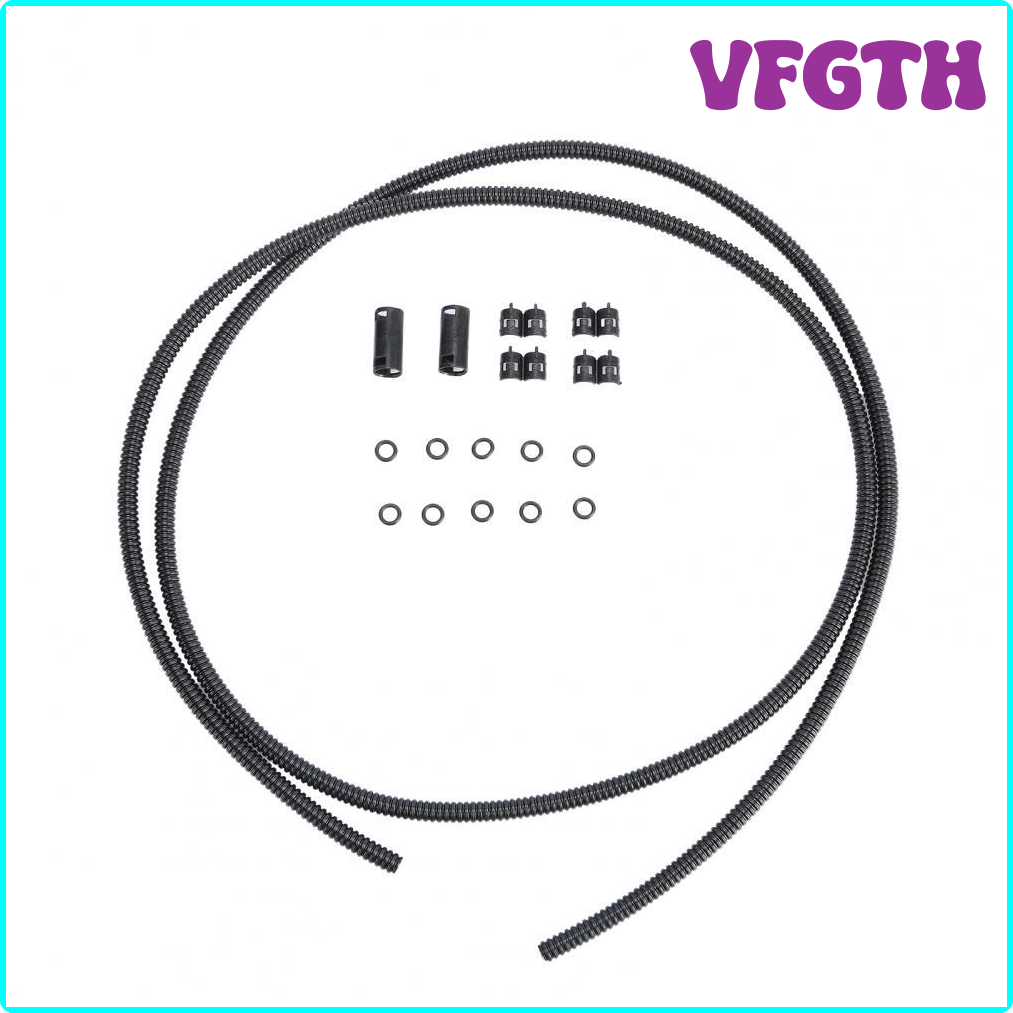 FGVBH Windshield Washer Fluid Hose High-strength Anti-corrosion Black 50cm Corrugated Tube Windscreen Washer System Repair Kit for Car JMKIO