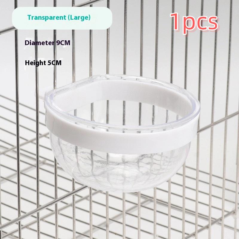 [HUSTOM] COD Bird Feeding Bowl Detachable Transparent Bowl Plastic Food Cup For Cage Convenient Hanging Seed Water Feeder For Parrots - 6