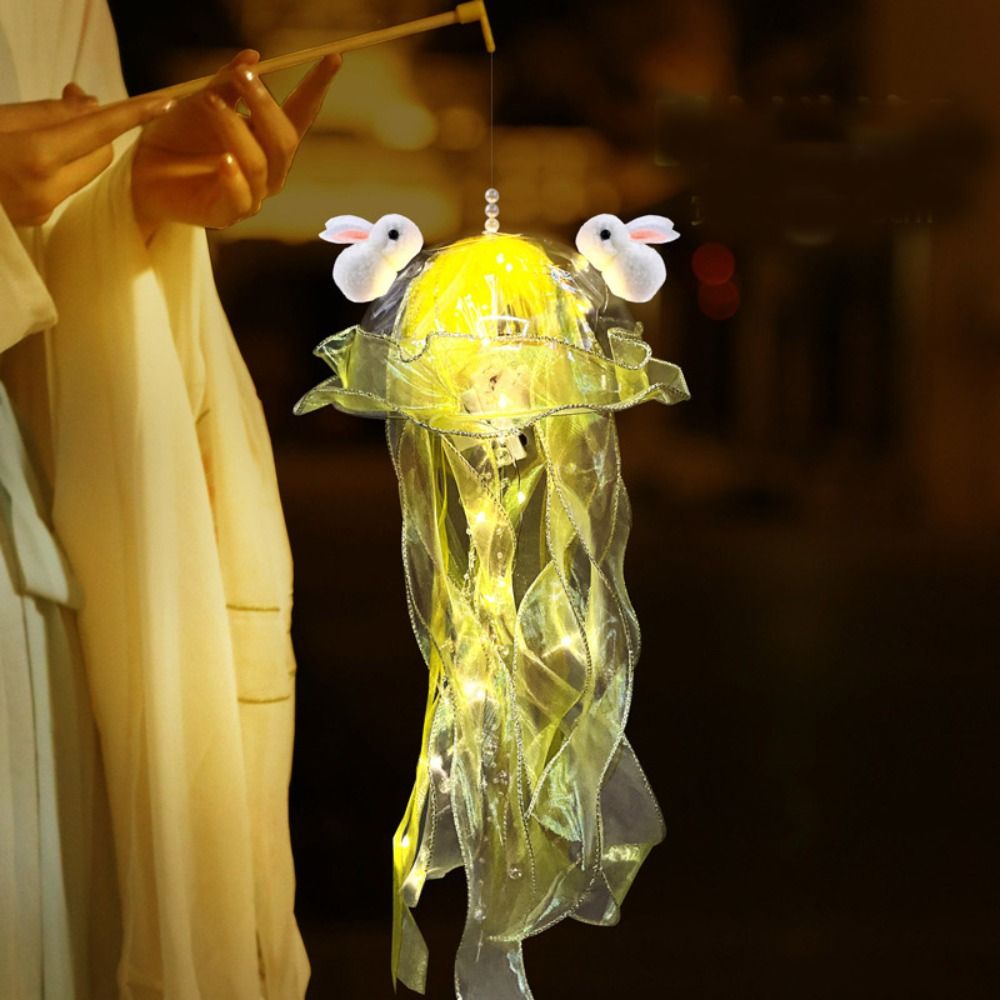 LOMEARD Luminous Colorful Jellyfish Lantern Funny Colorful Ocean Animals Portable DIY Handheld Jellyfish Lamp Mid Autumn Festival