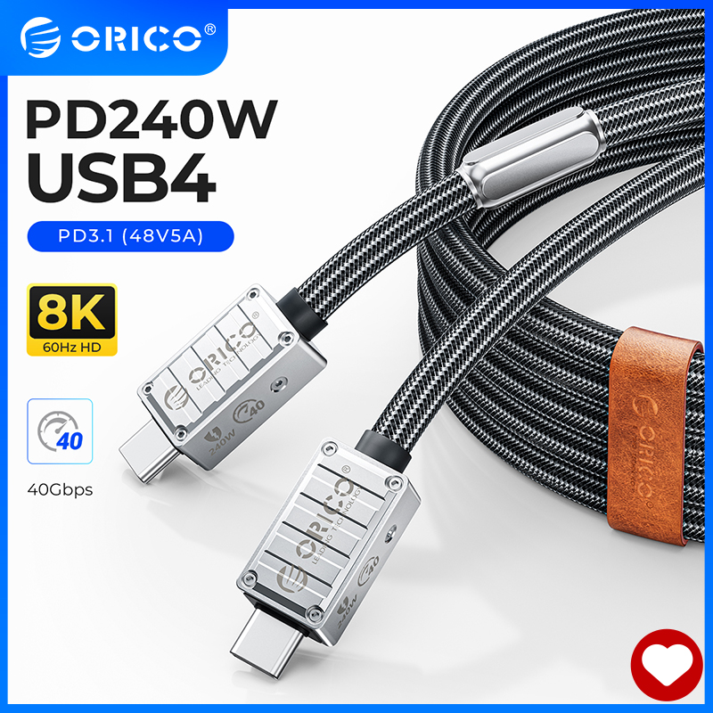 ORICO 40Gbps usb4 Cáp C để ucb C 240W sấm sét 3 Loại-C Dây sạc nhanh 8K 60Hz tv box cho điện thoại d