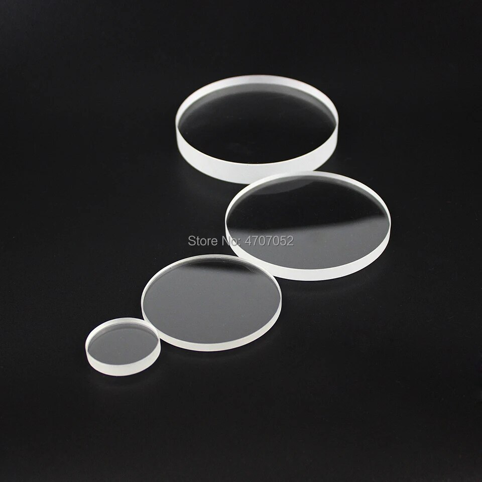 Đặt hàng trước độ tinh khiết cao rõ ràng đĩa thủy tinh sáng bóng đường kính 50mm * 1mm tấm thủy tinh thạch anh