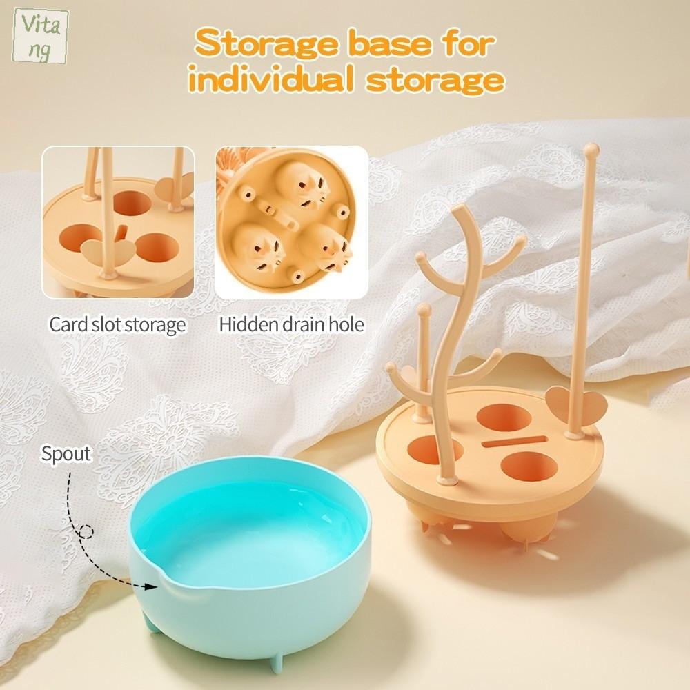 VITANG Đầu mềm Bộ dụng cụ vệ sinh bình sữa cho bé Xoay 360 độ Tay cầm dài Bàn chải vệ sinh chai lọ Đa chức năng Silicon Chất tẩy rửa chai nước Dụng cụ vệ sinh nhà bếp