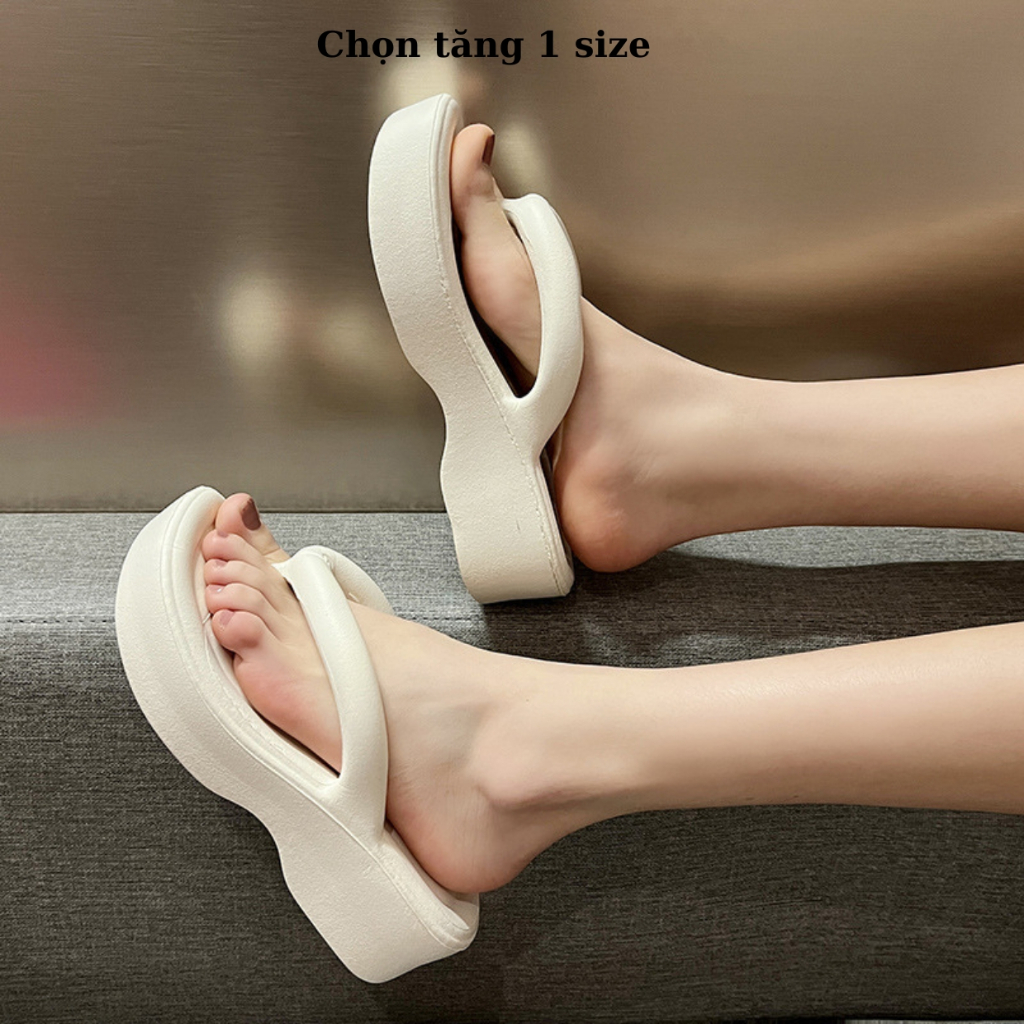 Dép đi biển xỏ ngón đế dày chống trượt phong cách Hàn Quốc cho nữ Dép Tông Đức Phúc chọn tăng 1 size