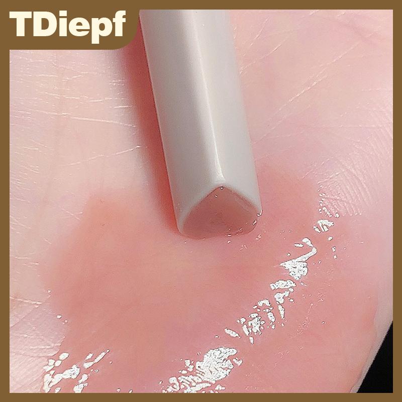 TDiepf Cappuvini Jelly tình yêu son môi màu hồng nước bóng rõ ràng môi men không thấm nước không dính cup Hydrating Plumping Son bóng trang điểm