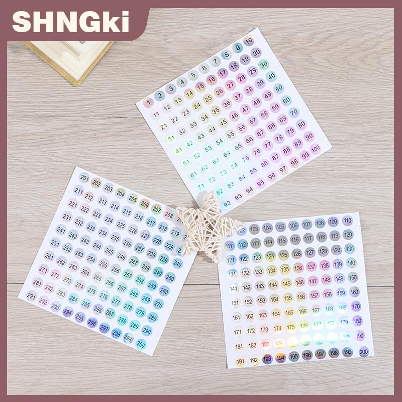 SHNGki Không thấm nước số 1-300 Laser nhãn dán sơn móng tay Son môi số thẻ