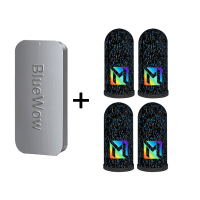 BlueWow MLBB Combo ถุงมือเล่นเกมนิ้วโป้งเรืองแสง-ถุงมือเส้นใยเงินกันลื่นที่เพิ่มความไวสำหรับเกม PUBG MLBB และเกมหน้าจอสัมผัส-ระบายอากาศได้ดีซักได้และทนทาน