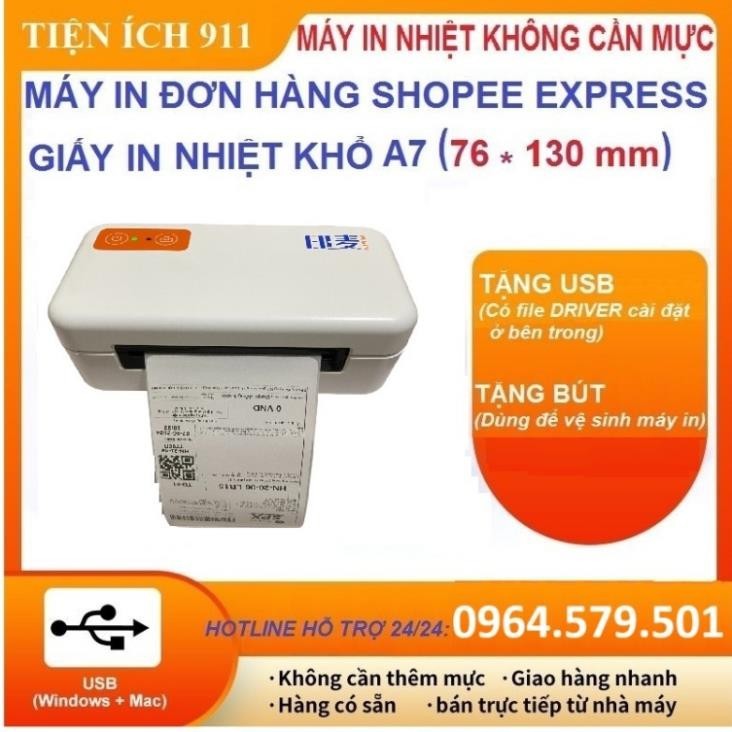 Máy in nhiệt IP-802, kết nối USB, khổ A7 in đơn hàng TMĐT , mã vạch [BH 12 tháng]