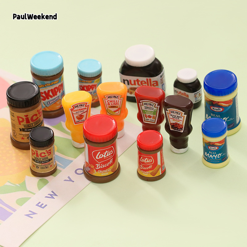 PaulWeekend Mini Realistic Peanut Butter Jar DIY Resin Decor for Dollhouse Grocery Store Craft ราคา 19 บาท*ส่งฟรี