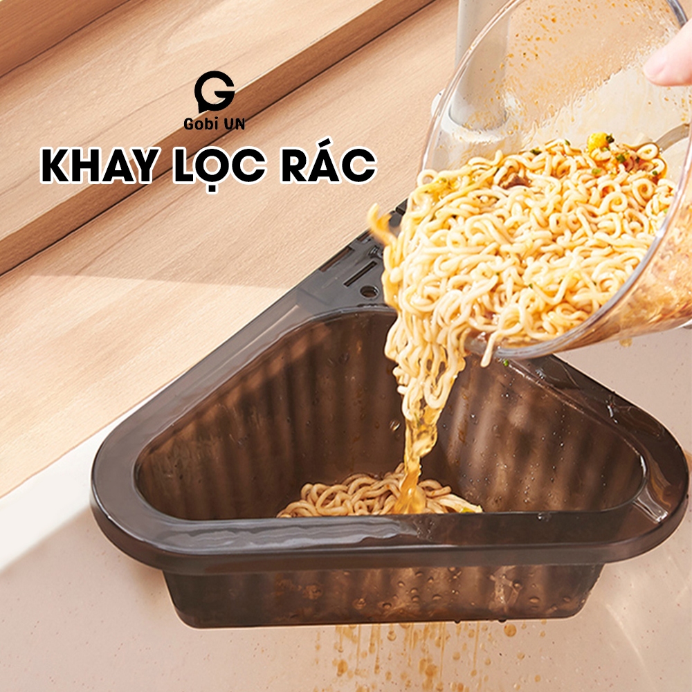 Rổ lọc rác đa năng, khay lọc ráchình tam giác gắn bồn rửa chén tiện dụng có thể thay đổi kích cỡ gobi