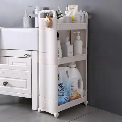 3 Layer Slim Shelf/Rack/Storage/Organizer for Bathroom/Kitchen/Room with Wheels