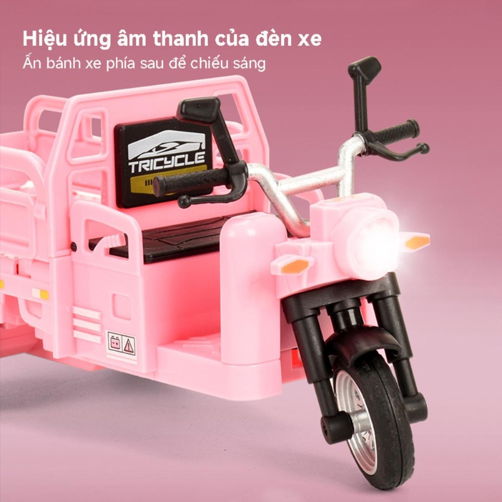 Xe đồ chơi trẻ em chân thực, giúp cải thiện trí tưởng tượng, thích hợp nhà và trời, ba bánh, bé trai, thực hành
