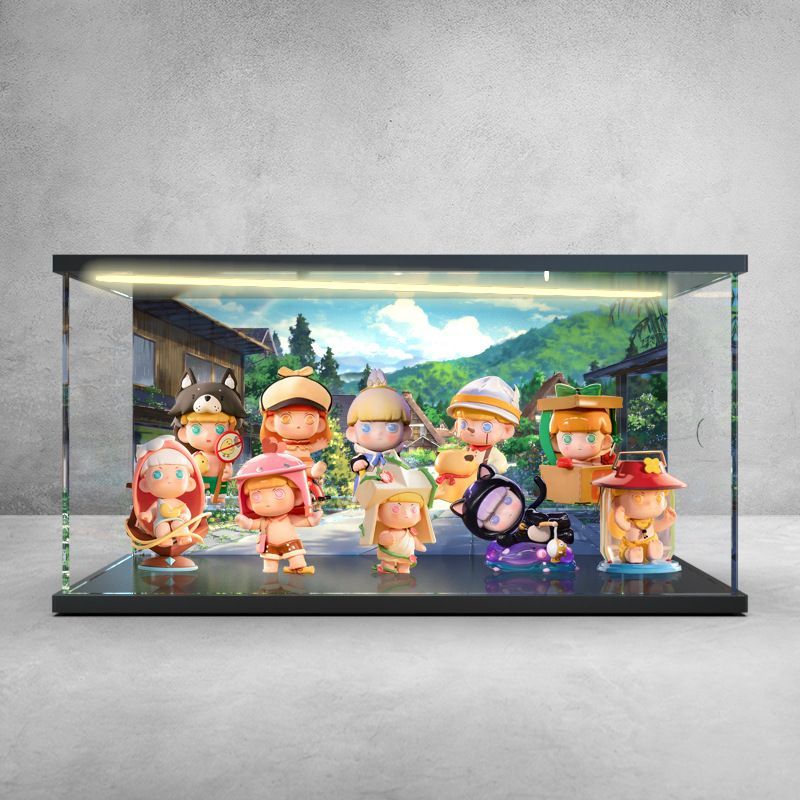 Hộp trưng bày ánh sáng Acrylic Hộp mù phiêu lưu thị trấn Guadi Hộp đựng đồ chơi mô hình bằng tay Hộp chống bụi