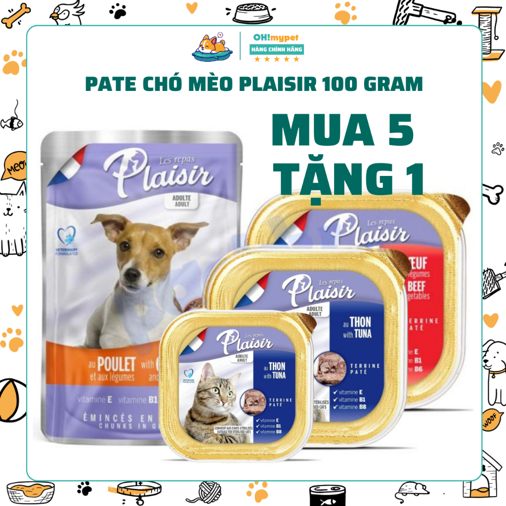 Pate cho chó mèo Plaisir Keos - 100gram - Hàng nhập khẩu từ Pháp