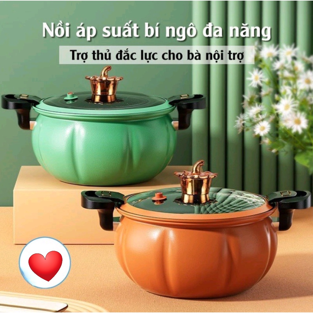 Nồi Áp Suất Đa Năng Bí Ngô 8 Lít - Chống Dính - Nồi Hầm Đa Năng 4in1 - Trợ Thủ Đắc Lực Cho Chị Em Nội Trợ - an toàn , dễ sử dụng ( Bảo hành 2 năm ) trên toàn quốc