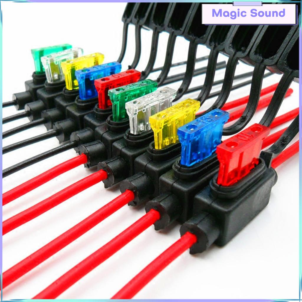 Âm thanh kỳ diệu 5pcs 12 AWG Bộ giữ cầu chì 30amp cầu chì lưỡi thay thế Ô Tô Cầu Chì 10A 15A 20A 25A 30A 35A 40A ATC/Ato dây cố định đường điện cho xe tải xe