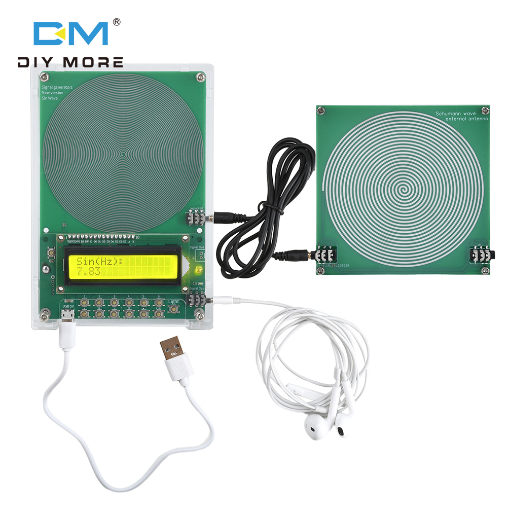  Diymore DC 5V 0.1Hz-99999Hz Tần số điều chỉnh schumann sóng Máy phát điện sine wave máy phát tín hiệu có thể được kết nối với ăng ten ngoài Board Micro USB Inter 