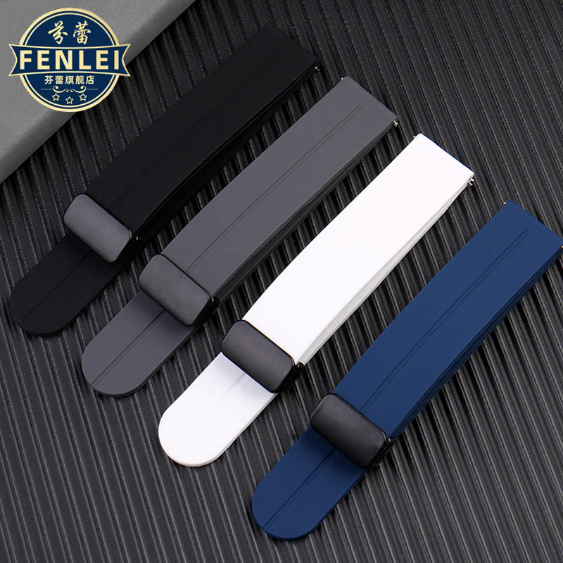 Thân Thiện với Da Silicone Watchstrap 20Mm 22Mm Cho   Đồng Thương Hiệu Mặt Trăng Watchbands Cho Huawei Nhanh Chóng Phát Hành Vòng Đeo Tay Cao Su