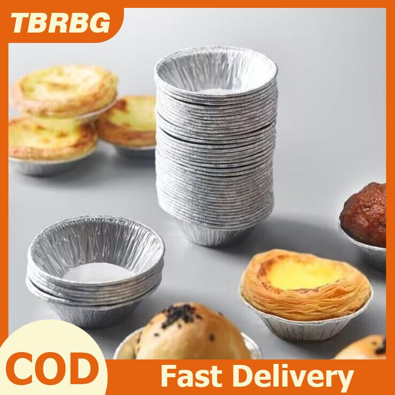 TBRBG ถาดอบพายหม้อขนาดเล็กแบบใช้แล้วทิ้งถาดอบขนมถาดคัพเค้กพุดดิ้งถ้วยอบกลม50 100ชิ้น ราคา 43 บาท*ส่งฟรี