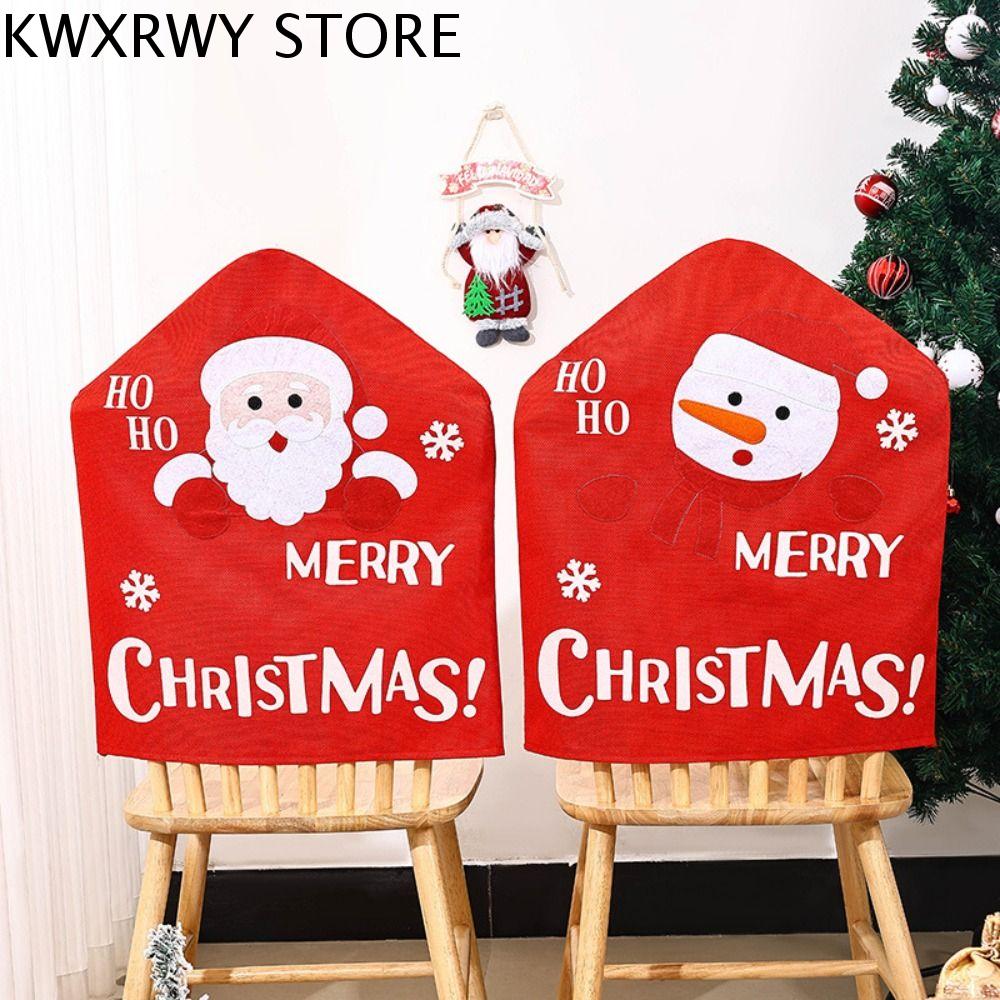 KWXRWY Người tuyết ông già Noel Bọc ghế giáng sinh Hoạt hình Trọng lượng nhẹ Bọc ghế ăn Đơn giản Dễ thương Đồ trang trí bọc ghế giáng sinh Nhà hàng