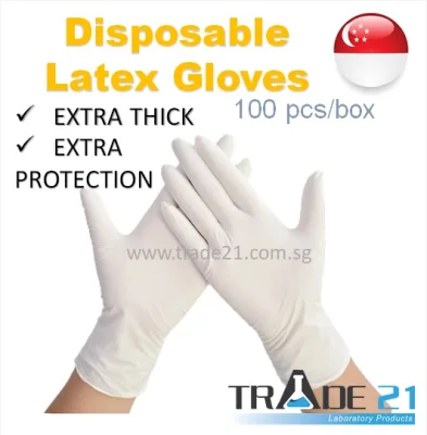 [SG READY STOCKS] 100pcs Labskins Disposable Latex Gloves Powder-Free Multi-purpose Examination Powdered Gloves Elastic and Strong Biodegradable