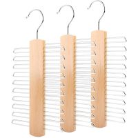 TIEZI MALL Tủ quần áo Bằng gỗ Không trượt Móc áo Tie Rack Người tổ chức vành đai Lưu trữ khăn quàng cổ