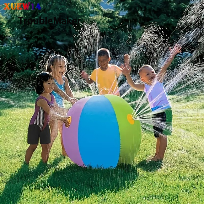 TroubleMaker Ng inflatable children's water spray toy kdis rainbow water ball toy backyard outdoor lawn swimming pool ราคา 204 บาท*ส่งฟรี