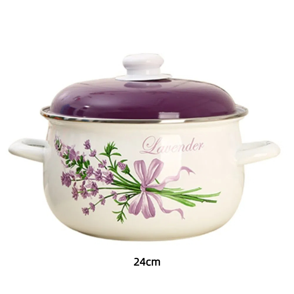 FRANCESIRE 2/3/4/5/6 lít Nồi gia đình Thép tráng men có nắp Nồi nấu ăn Dày lên Chịu nhiệt Nồi súp lớn và đầy đặn Bếp Gas Cảm Ứng - 5