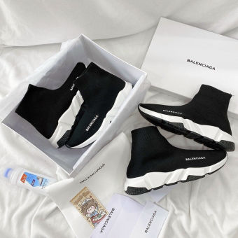 Giày Balenciagas Speed đen cổ chun cao cấp , Giày balen cổ cao nam nữ full bill box Hàng cao cấp Trung Full size