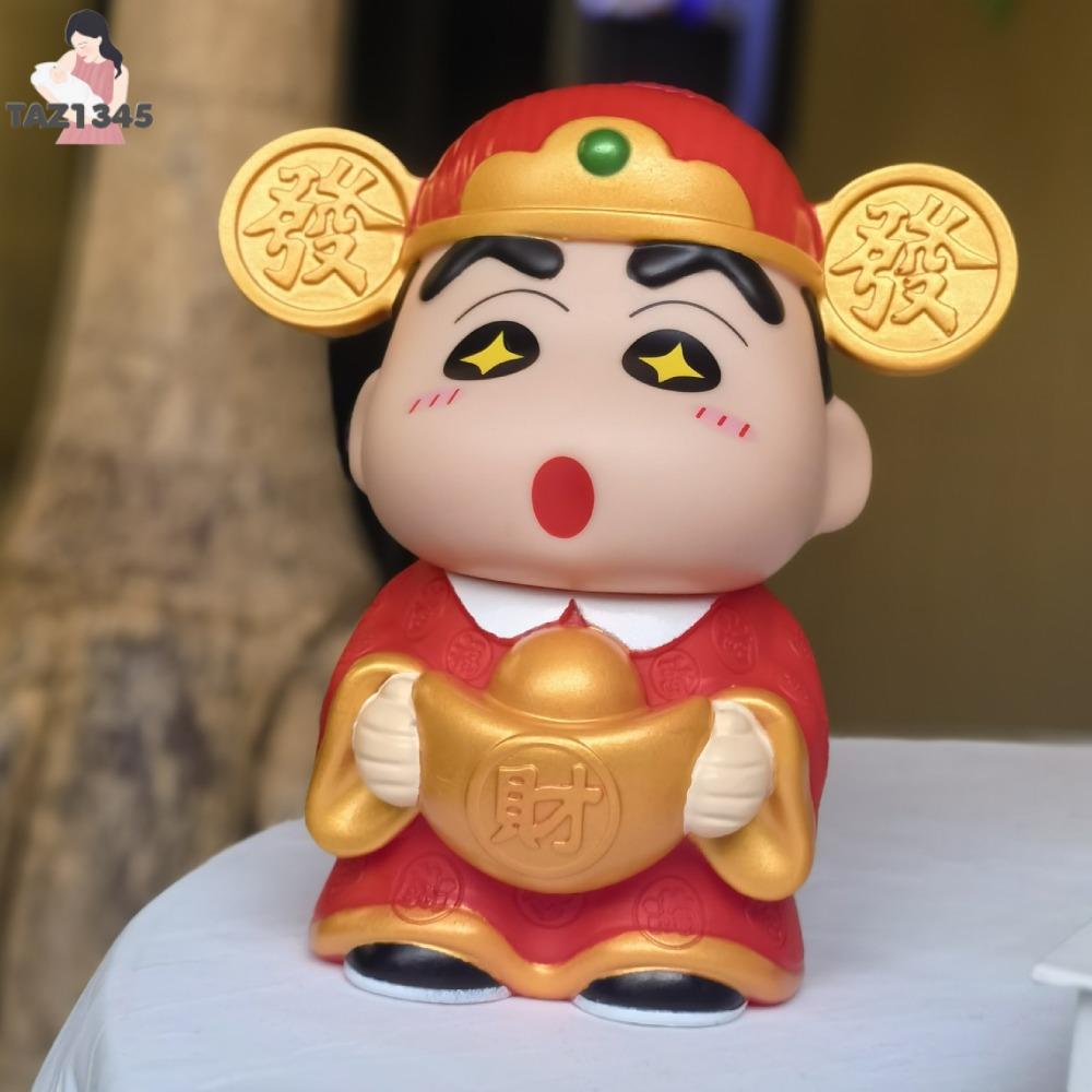 TAZ1345 Thần Tài Heo đất Shin-Chan bút chì màu Mô hình nhân vật Bể tiết kiệm Hộp đựng bút chì Shin c