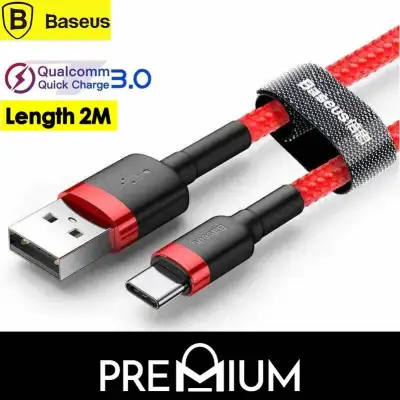 BASEUS Cafule 2M USB Data Charge Charger Fast Charging Nylon Braided For Type C USB C Samsung S21 S20 Ultra Plus Note 10 S10 S10e S10+ + e S9 S9+ Note 9 S8 S8+ Note 8 Huawei P40 Pro P40 P30 Mate 30 Pro Xiaomi Oppo Sony LG Portable Cable 2.4A Kevlar
