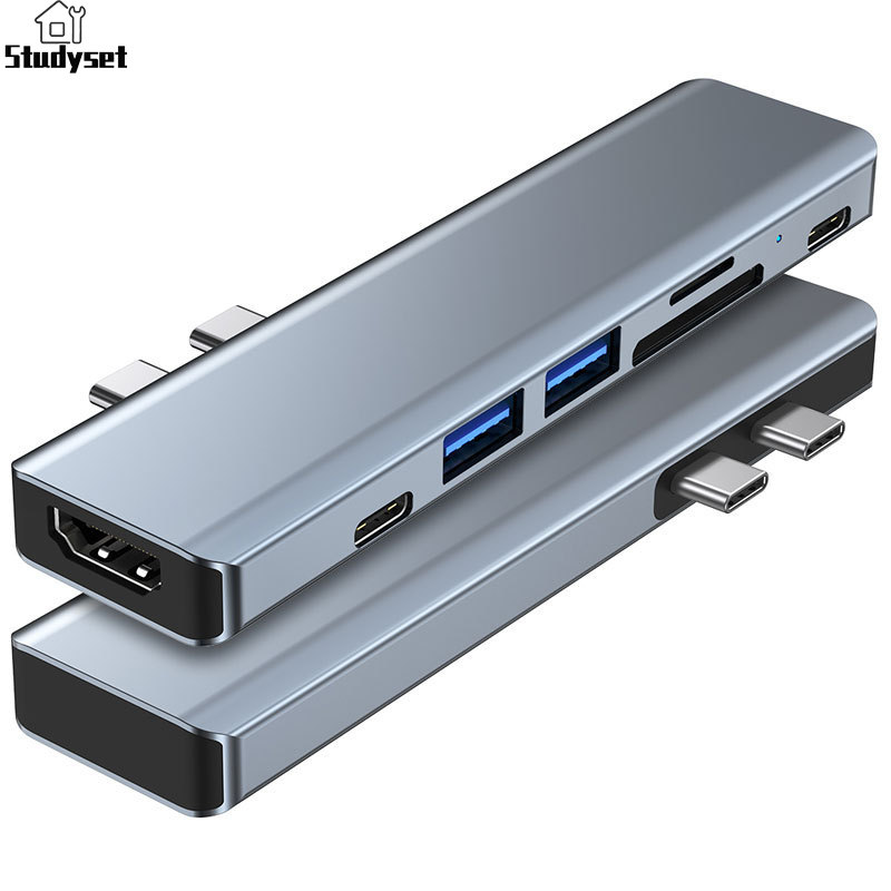 Studyset IN stock Usb C Hub To 4k Hdmi-compatible Adapter With Pd Tf Sd Card Reader Slot Compatible For Macbook Pro/air 2018-2020