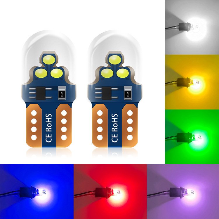 Nhà Máy Bán Hàng Trực Tiếp Phong Cách Mới T10 Đèn Chiếu Sáng Rộng W5 W Đèn Silicone Nhấp Nháy Ngắn Đèn Pha Lê Biển Số