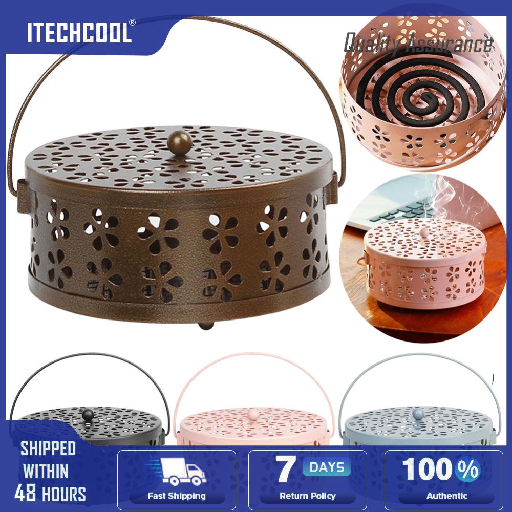 【Original】Sturdy Metal Mosquito Coil Holder with Lid and Handle Portable Insect Repellent for Outdoor Activities ราคา 141 บาท*ส่งฟรี