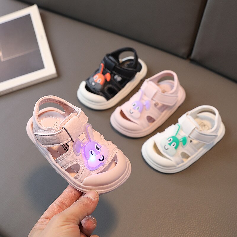 Children Sandals Summer New Kids Shoes For Boys Cute Cartoon Glowing Up