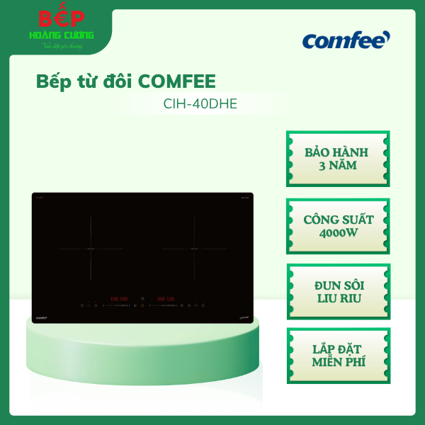 Bếp từ Comfee CIH-40DHE Công nghệ Inverter sôi liu riu, Công Suất 4000W - CHB