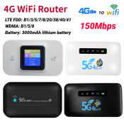 4G/5G Portable WiFi Router with LCD Display and Battery