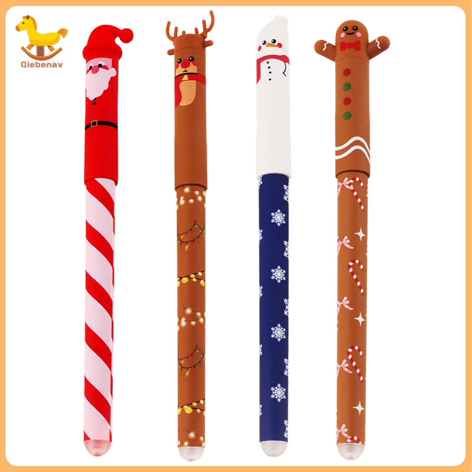 Christmas Erasable Gel Pen Set 0.4mm Festive Holiday Pens with Eraser Tips School Office Supplies fo