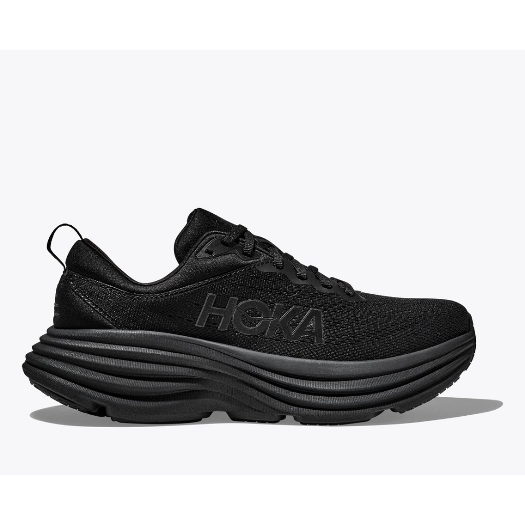 hoka bondi 8 x-wide (4e) [unk] men's [unk] black / black running shoes