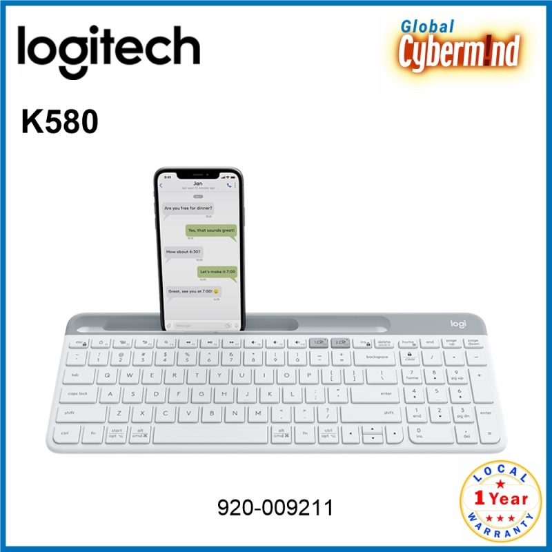 Logitech K580 Slim Multi-Device Bluetooth Wireless Silent Keyboard (Brought to you by Global Cybermind) Singapore